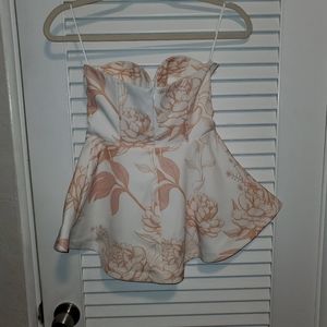 Byegreis Strapless floral corset top XS